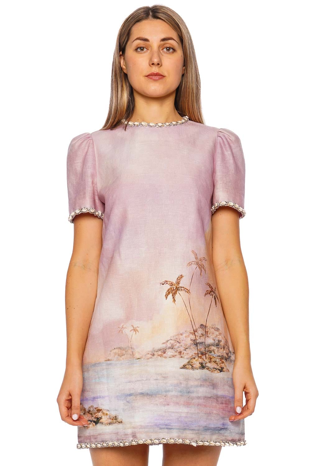 ZIMMERMANN Dawning Seashell Embellished Mini Dress