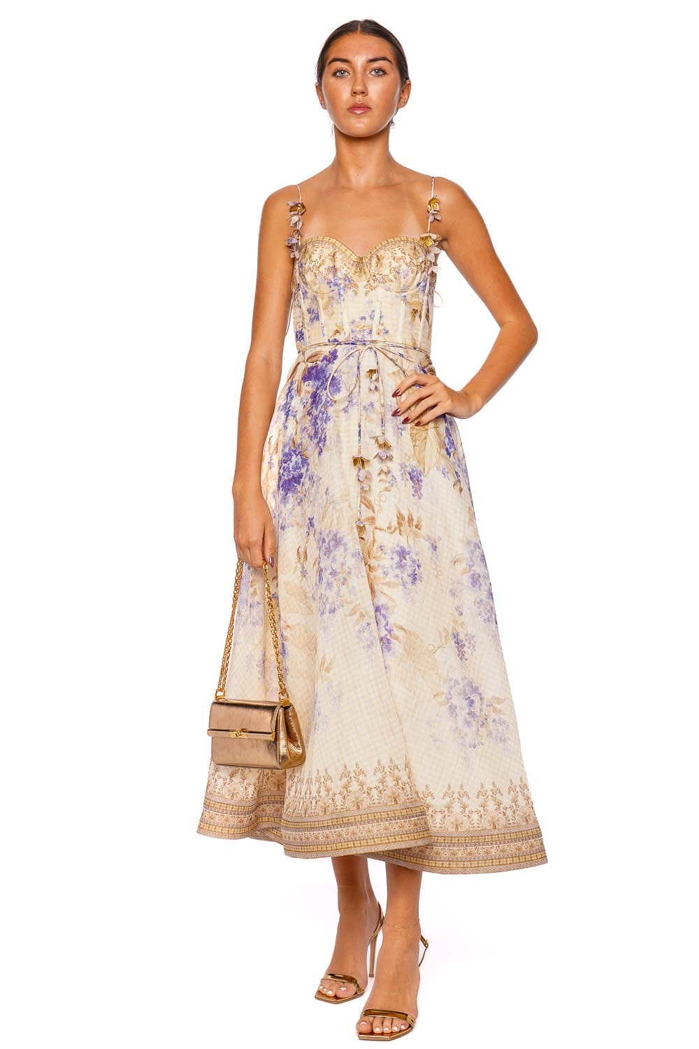 ZIMMERMANN Dawning Lilac Floral Picnic Midi Dress