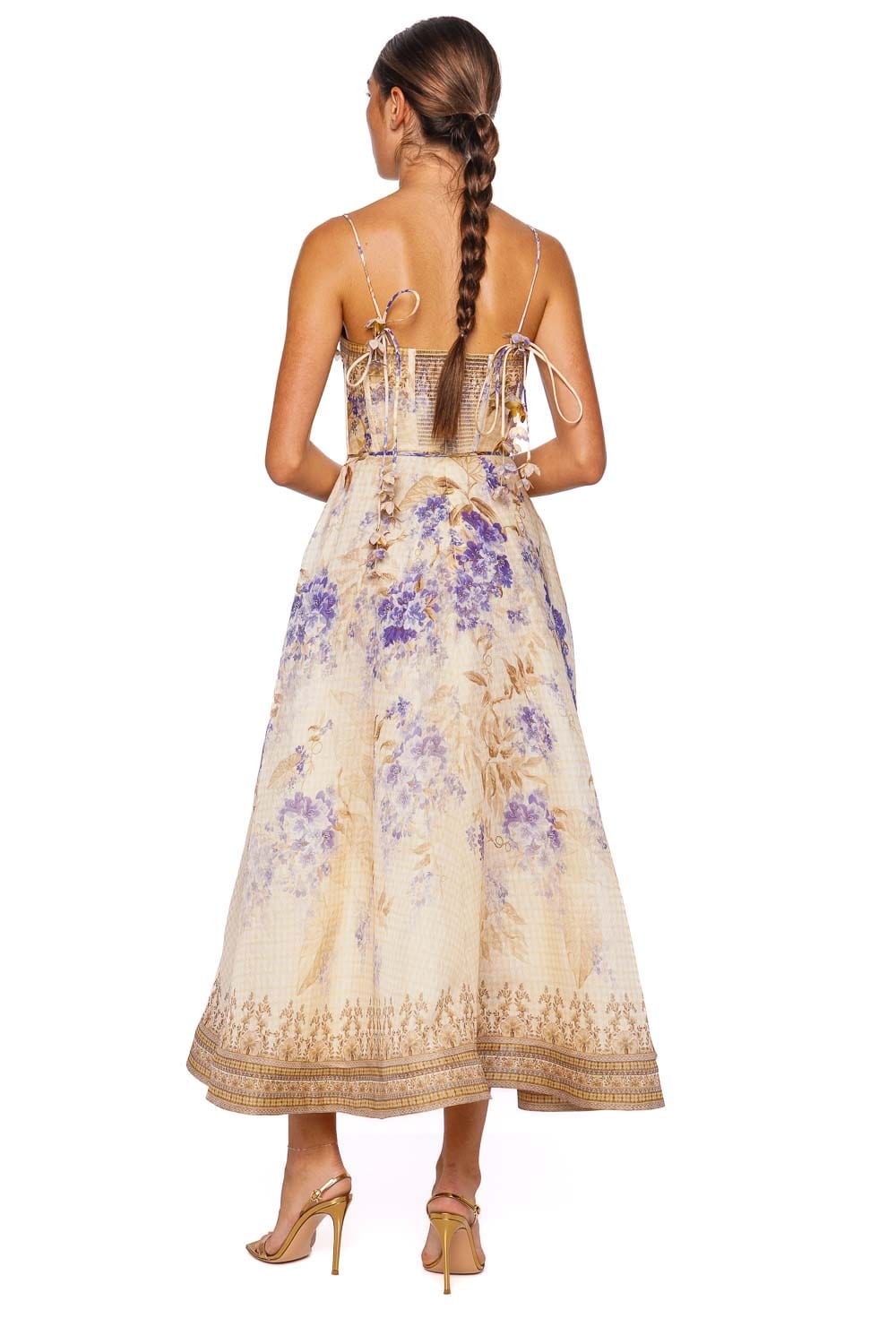 ZIMMERMANN Dawning Lilac Floral Picnic Midi Dress