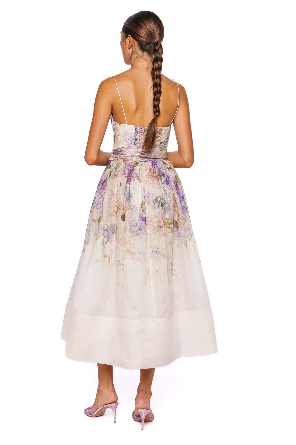 ZIMMERMANN Dawning Hydrangea Corset Midi Dress