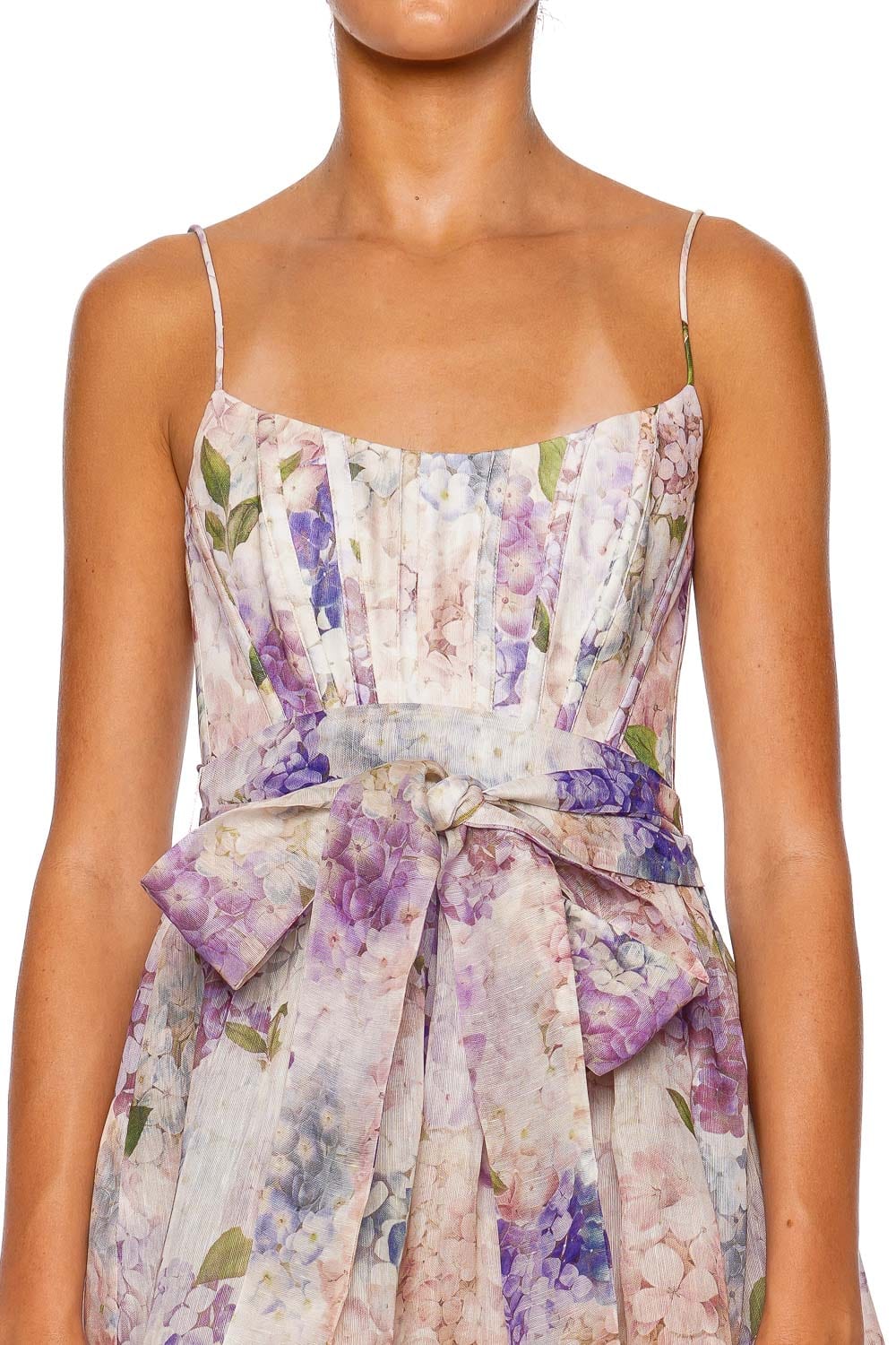 ZIMMERMANN Dawning Hydrangea Corset Midi Dress