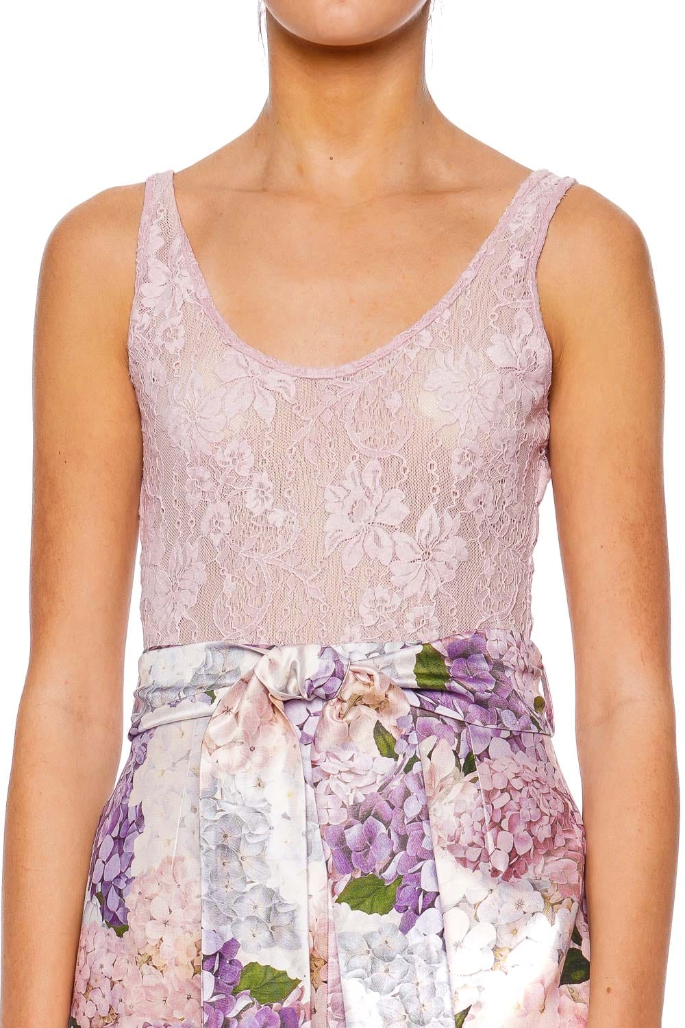 ZIMMERMANN Lilac Lace Scoop Sleeveless Bodysuit