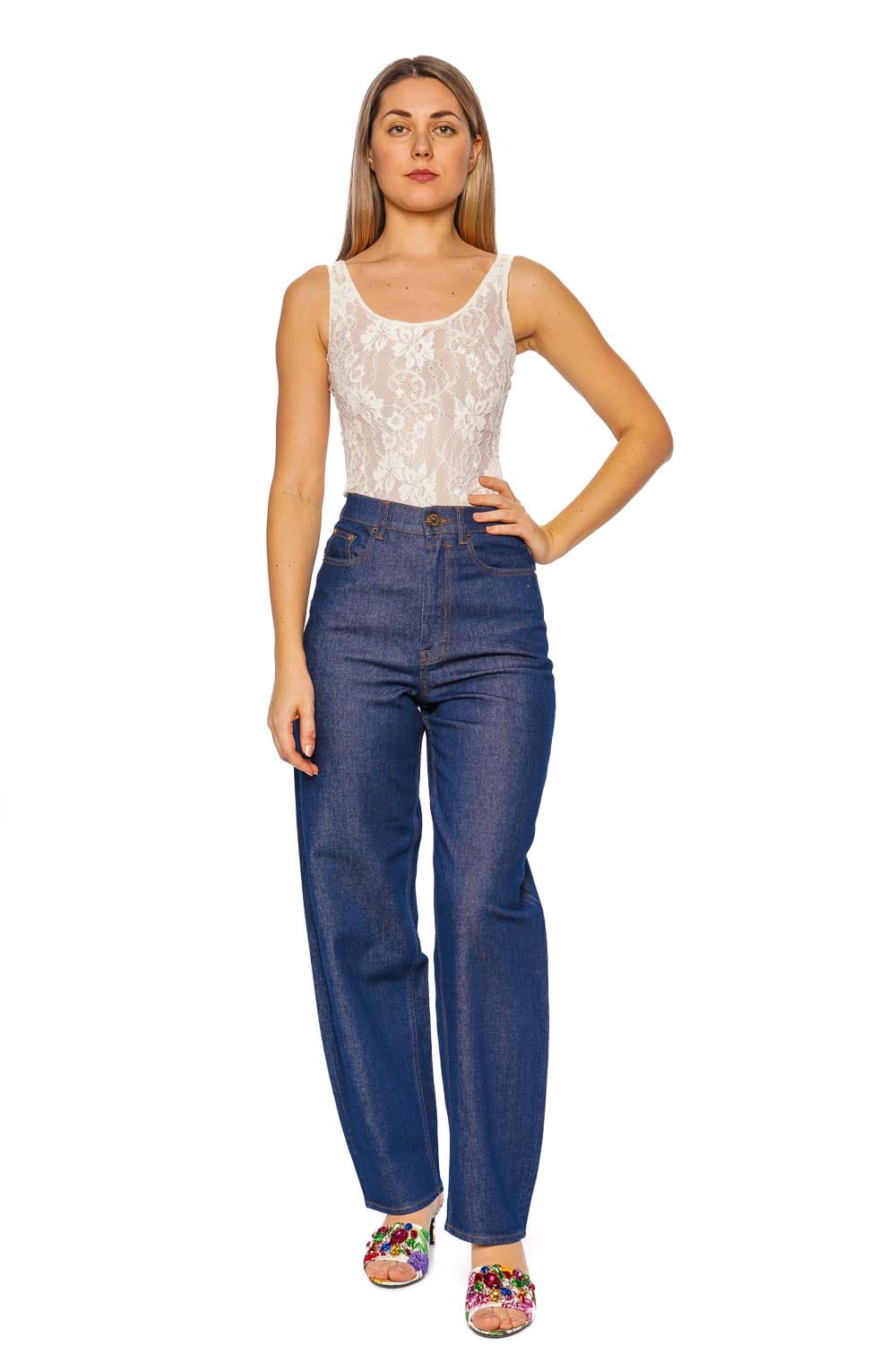 ZIMMERMANN Ink Barrel Leg Stretch Denim Jean