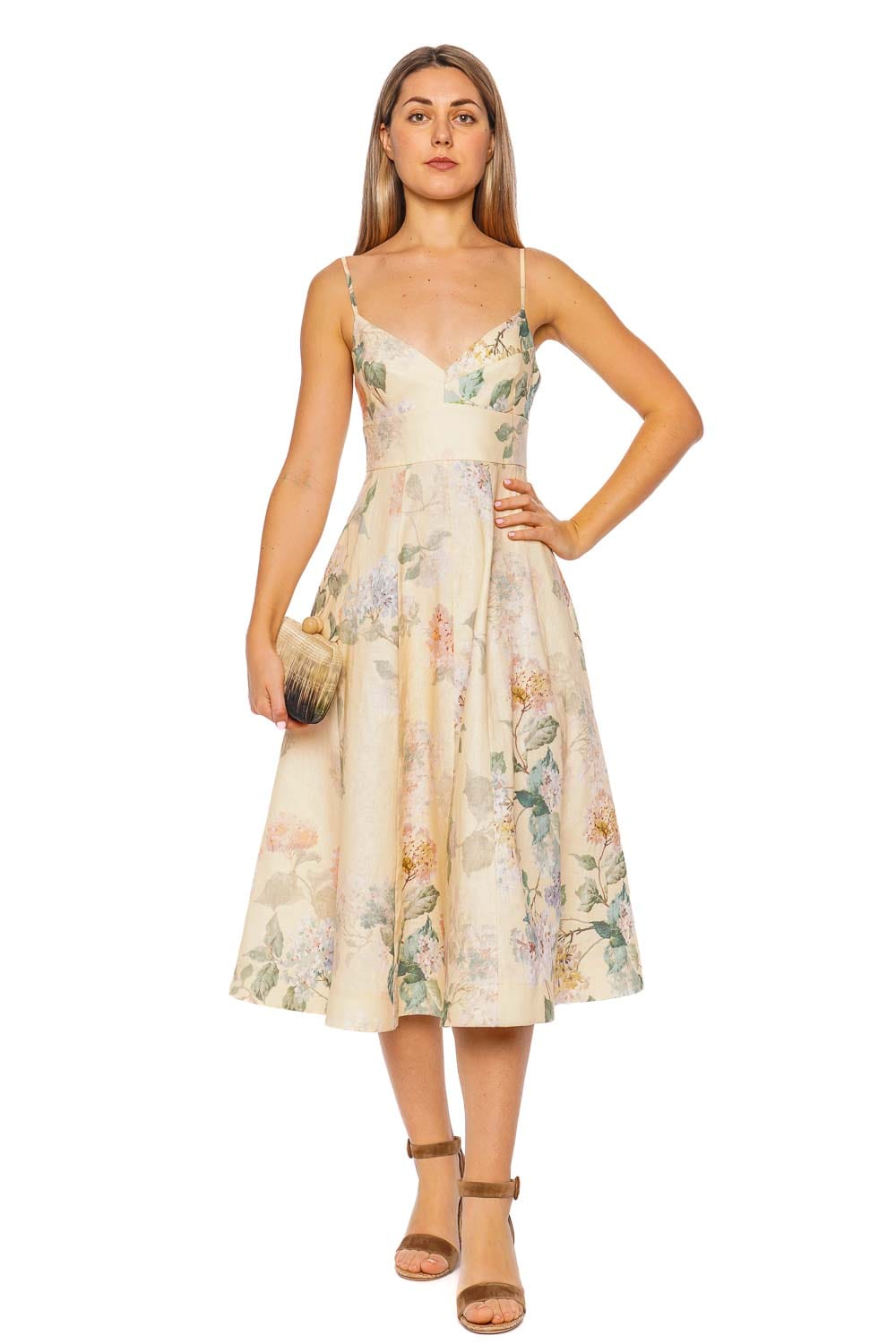 ZIMMERMANN Illuminate Lemon Hydrangea Picnic Midi Dress