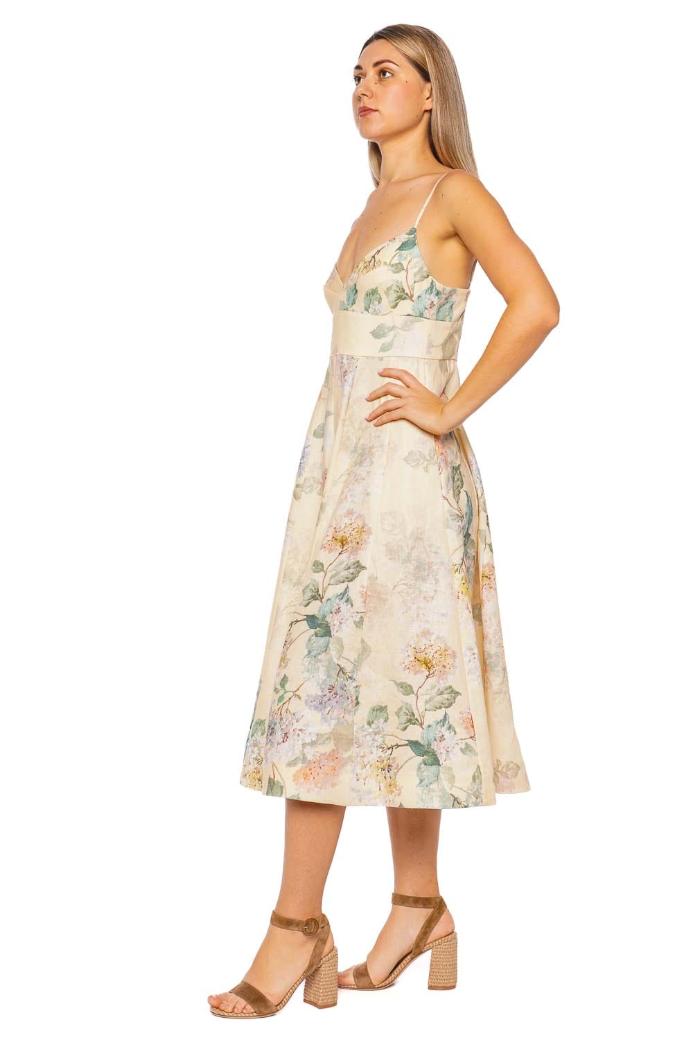 ZIMMERMANN Illuminate Lemon Hydrangea Picnic Midi Dress