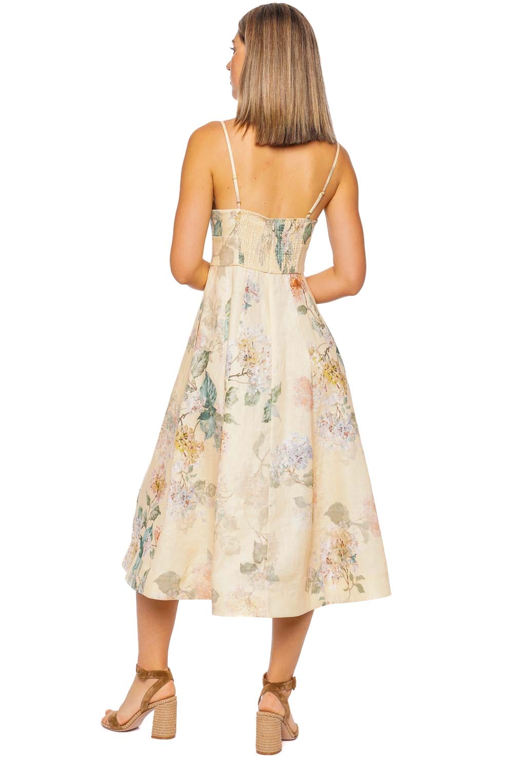 ZIMMERMANN Illuminate Lemon Hydrangea Picnic Midi Dress