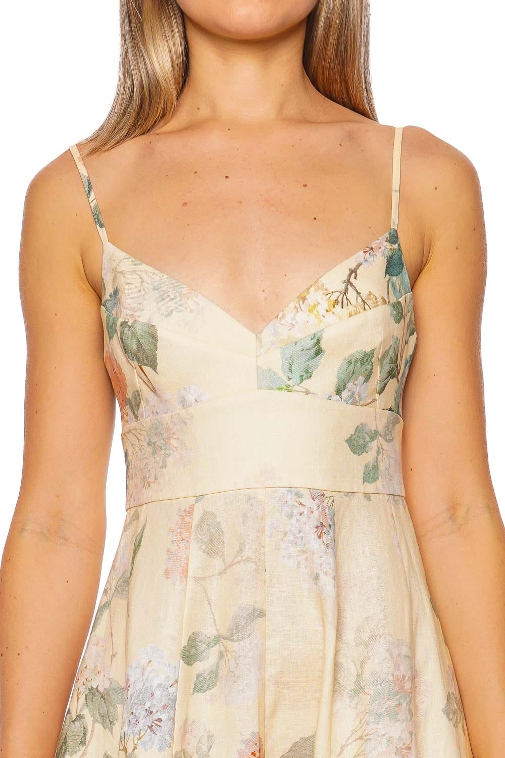 ZIMMERMANN Illuminate Lemon Hydrangea Picnic Midi Dress