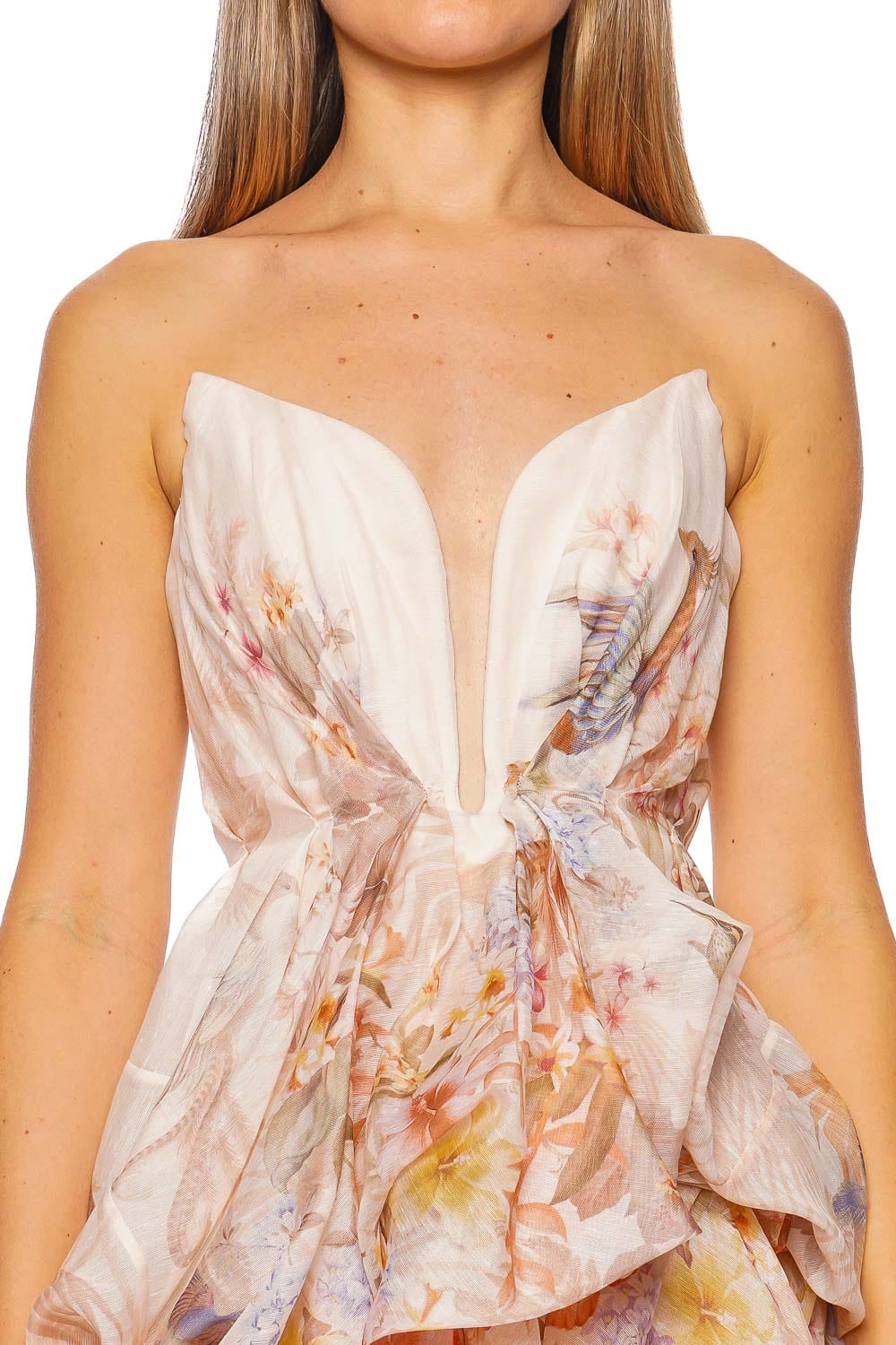 ZIMMERMANN Illuminate Strapless Draped Mini Dress