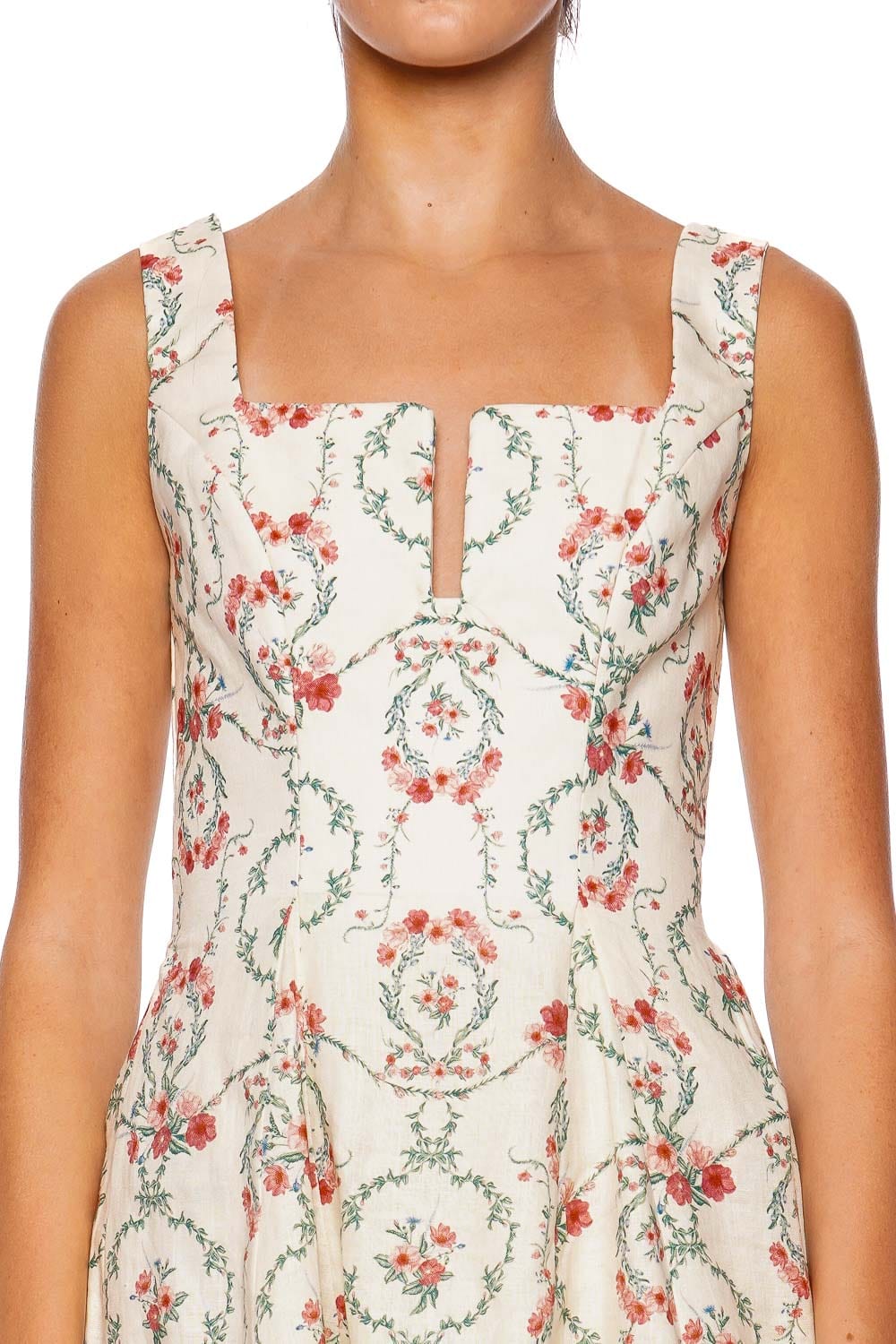 AGUA by Agua Bendita Agua Mosqueta Embroidered Linen Mini Dress