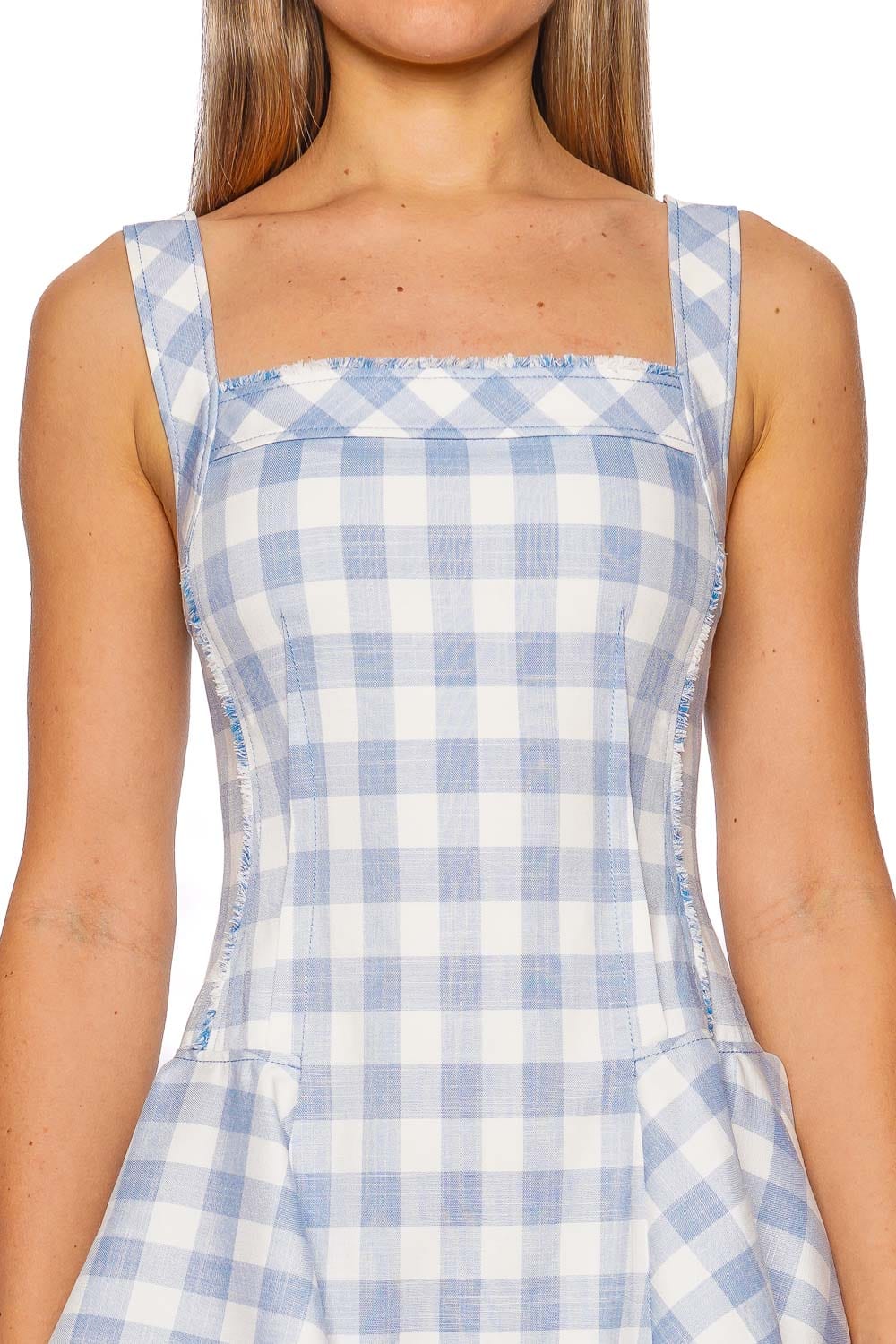 SIMKHAI Hannalie Gingham Sleeveless Mini Dress