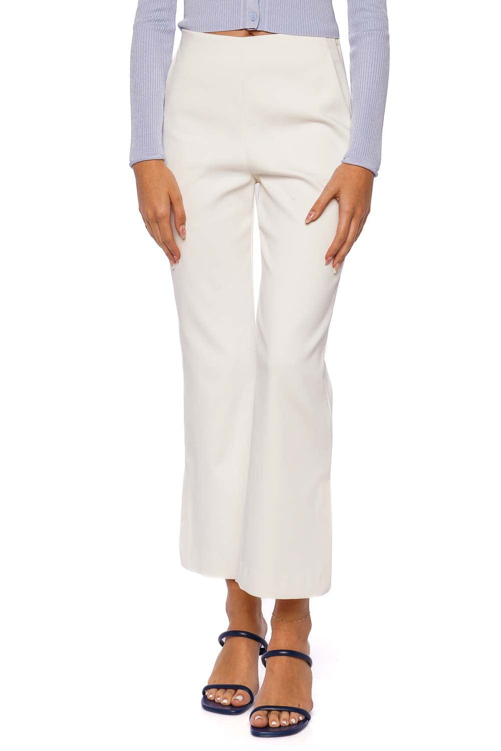 SIMKHAI Evie Ivory Cropped Flare Pant