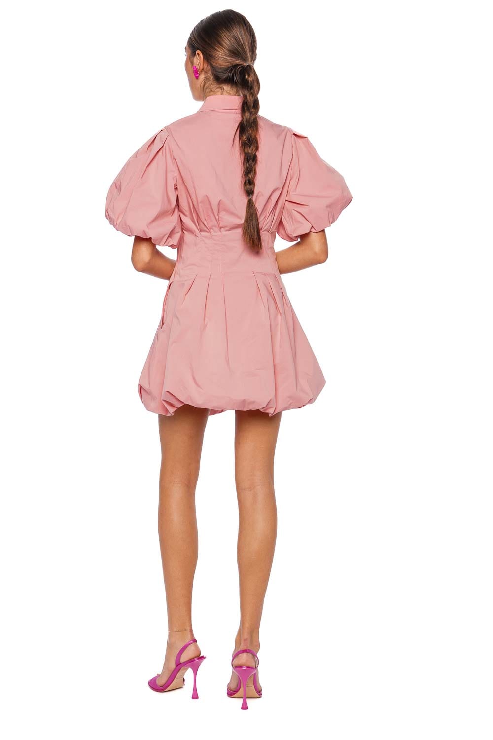 SIMKHAI Cleo Dusty Rose Balloon Mini Dress