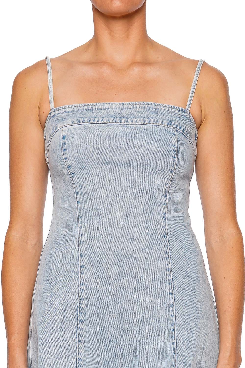 SIMKHAI Clarissa Del Mar Denim Midi Dress