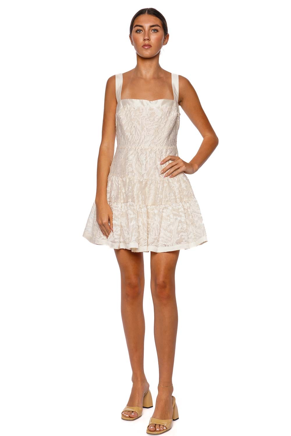 SIMKHAI Laila Chantilly Jacquard Mini Dress