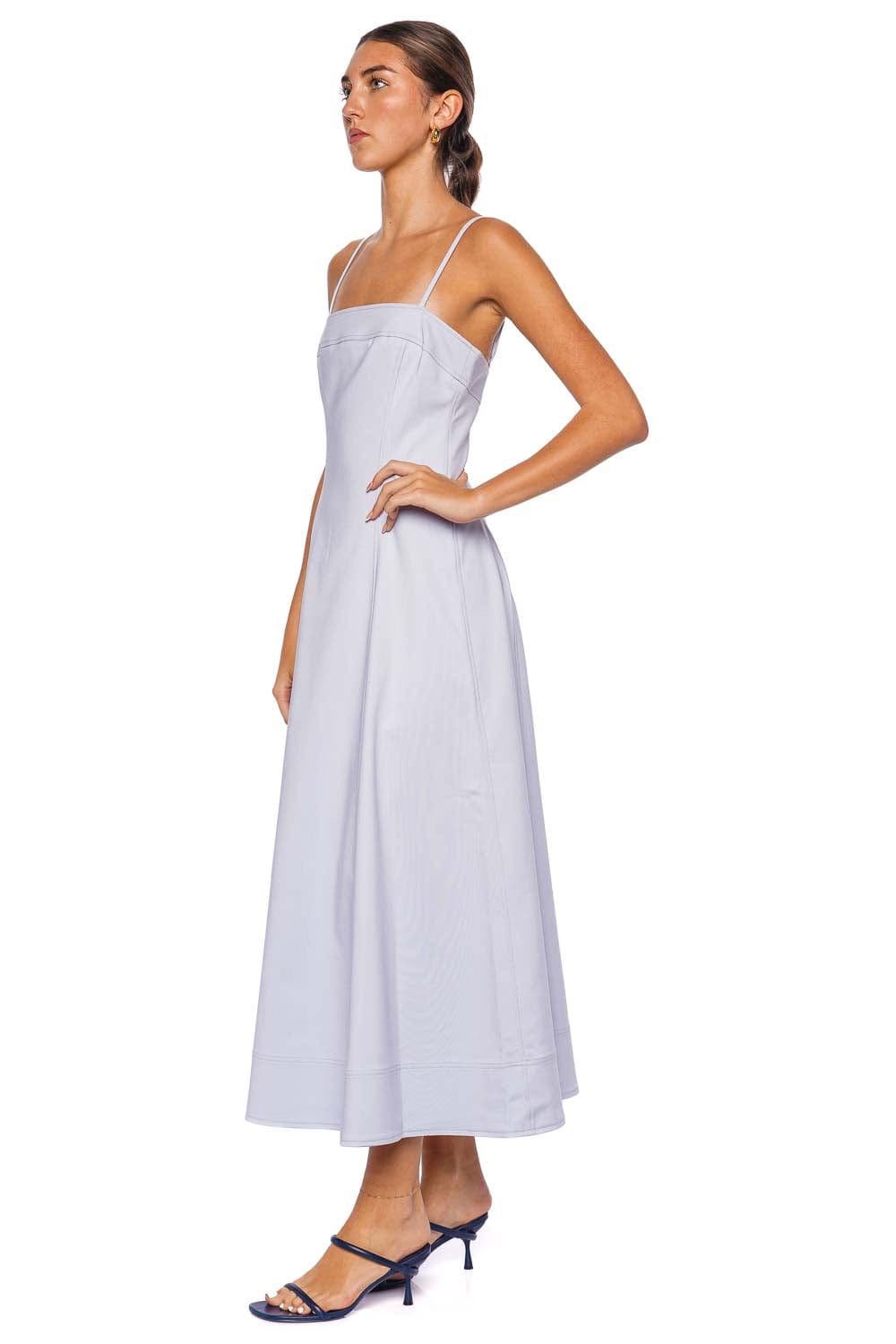 SIMKHAI Marisol Periwinkle Cotton Midi Dress