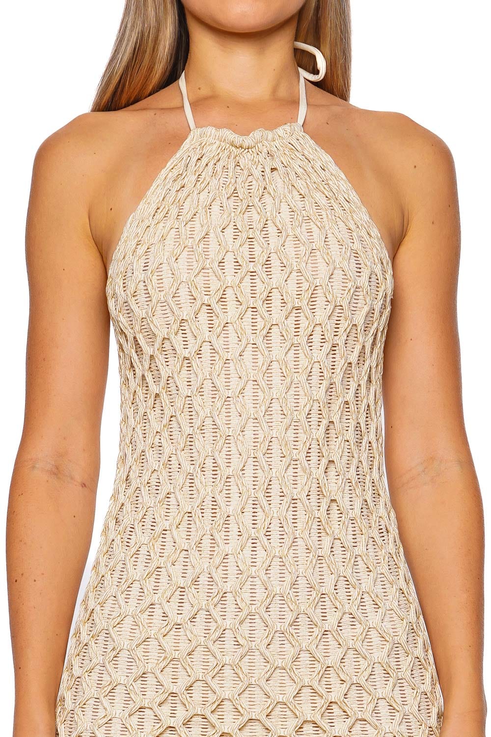 Camila Coelho X Crochet Mesh Mini Dress