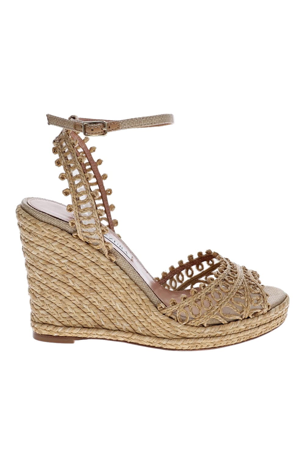 AQUAZZURA Kahlo Sand Raffia Espadrille Wedge
