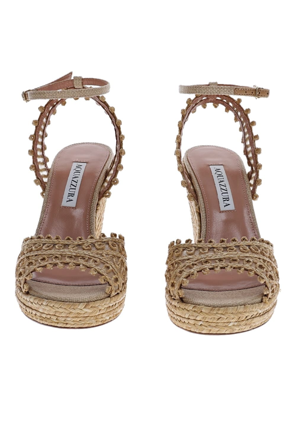 AQUAZZURA Kahlo Sand Raffia Espadrille Wedge
