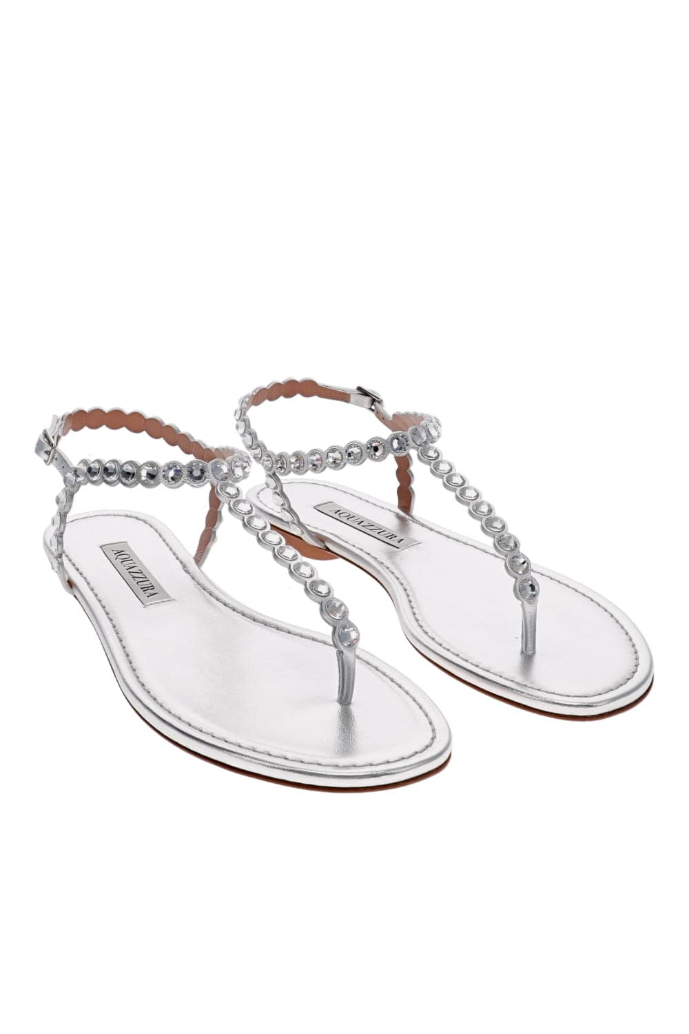 Tequila Silver Crystal Leather Sandal