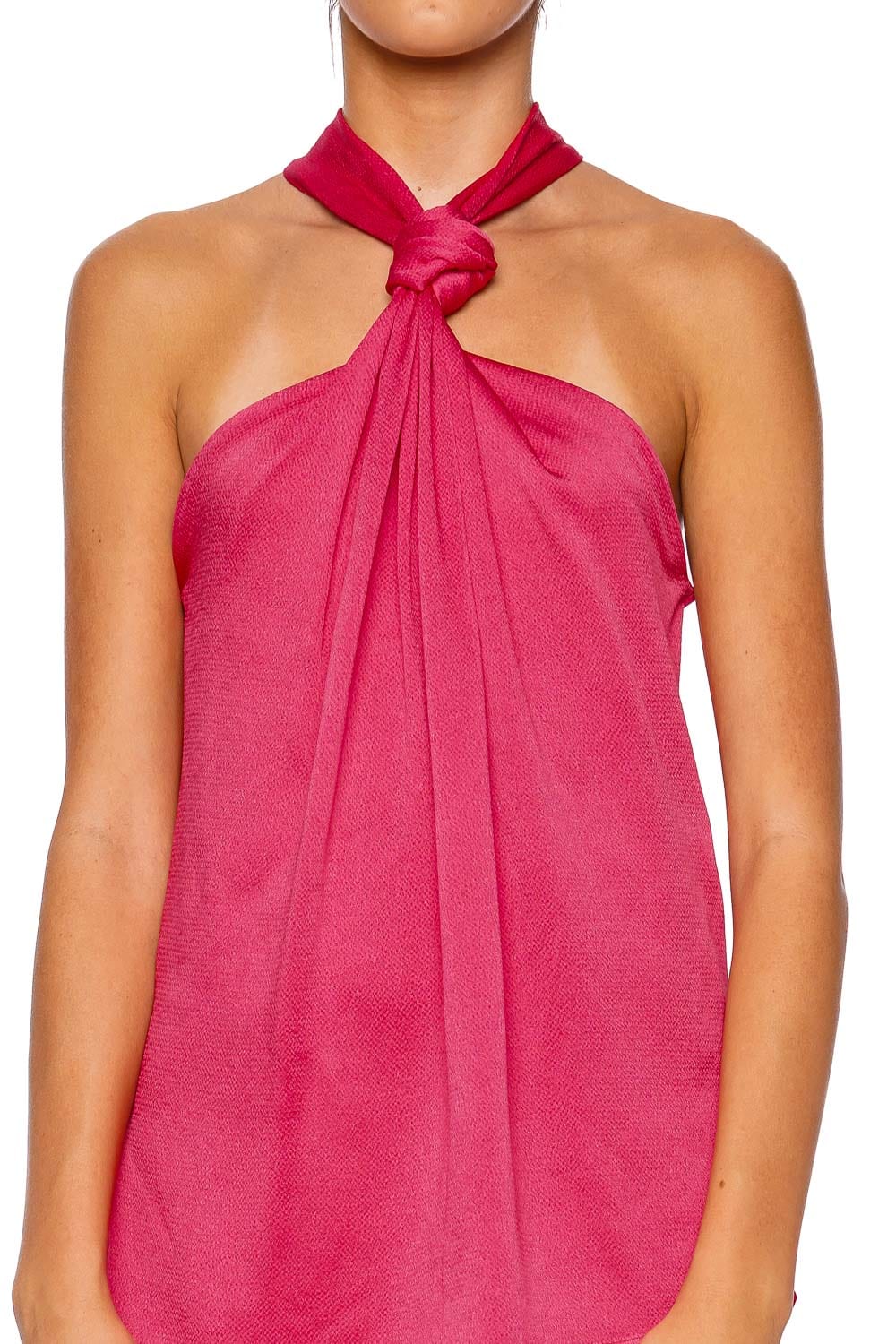 Silvia Tcherassi Teagan Peony Satin Halter Top