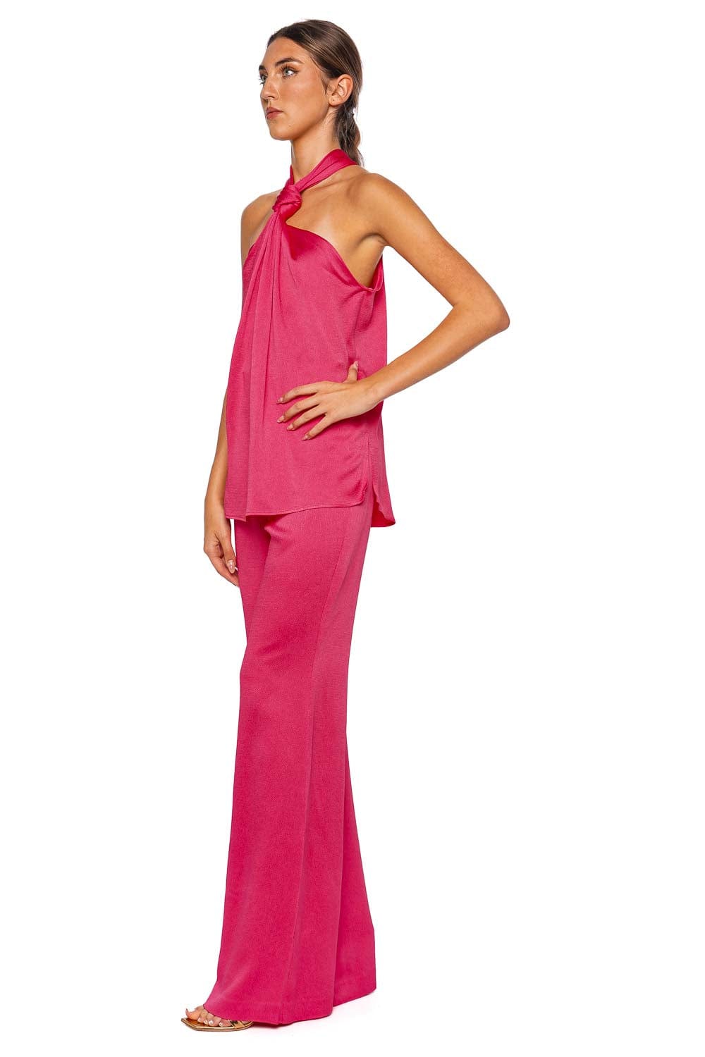 Silvia Tcherassi Palermo Peony Satin Wide Leg Pant