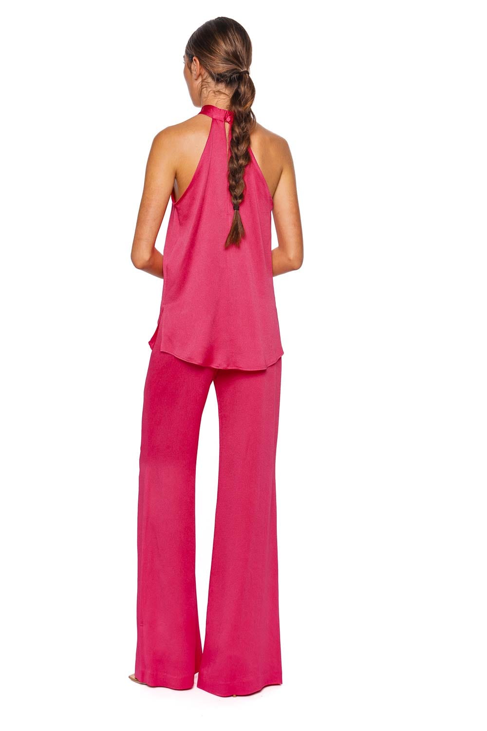 Silvia Tcherassi Palermo Peony Satin Wide Leg Pant