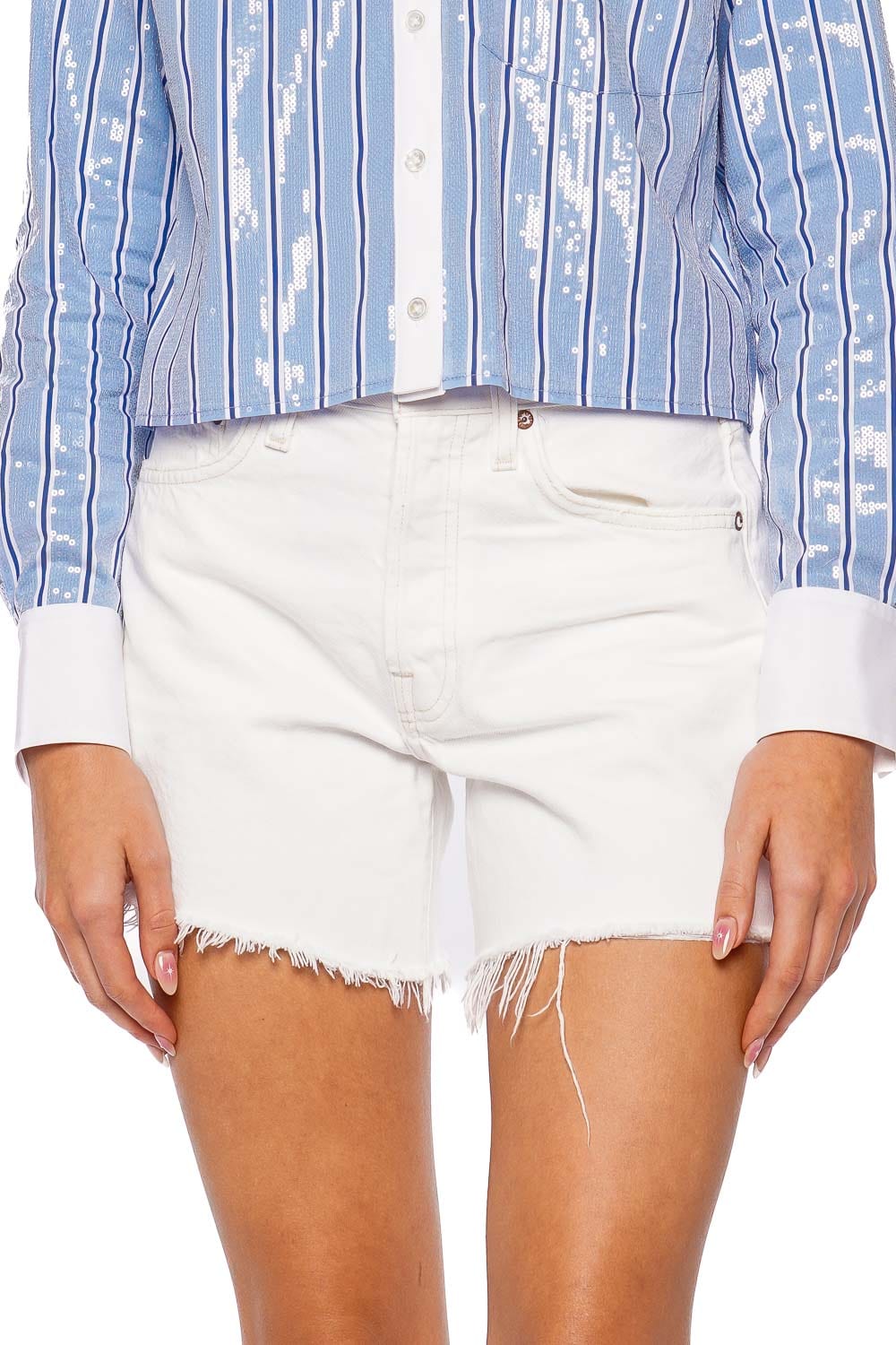 AGOLDE Parker Long Panna Cotta Denim Short