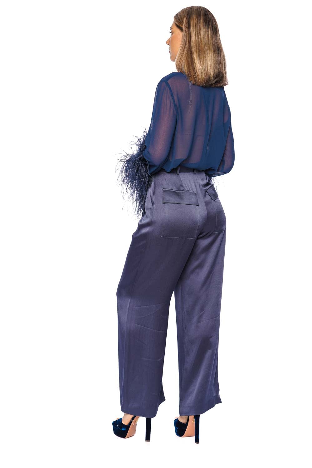 LAPOINTE Ink Satin Relaxed Pleated Pant