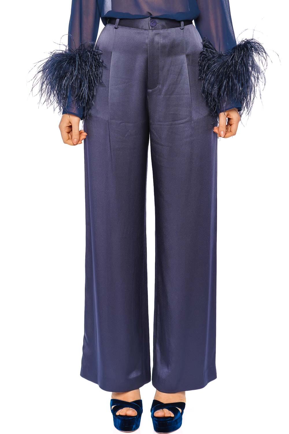 LAPOINTE Ink Satin Relaxed Pleated Pant