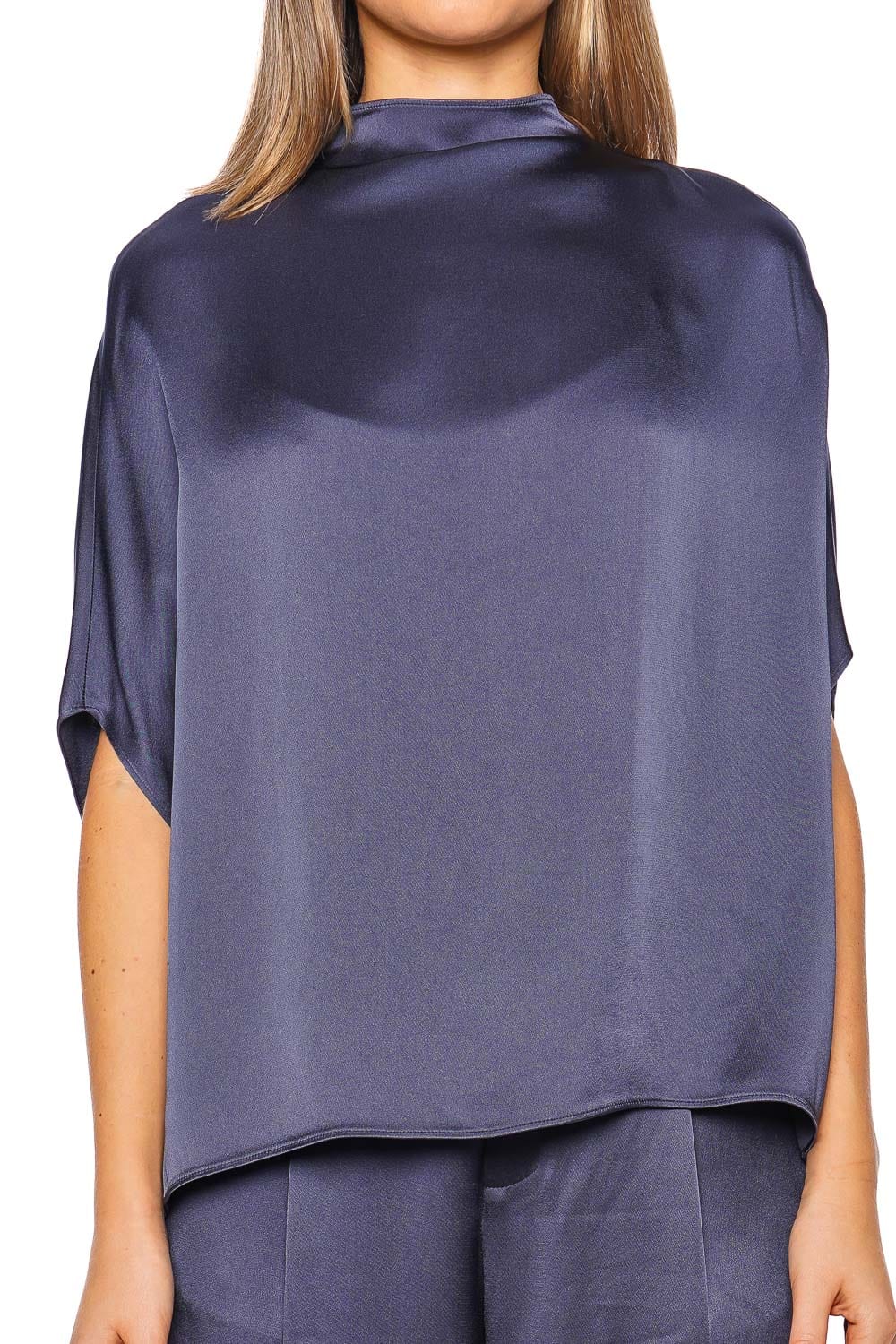 LAPOINTE Ink Satin Cape Tee