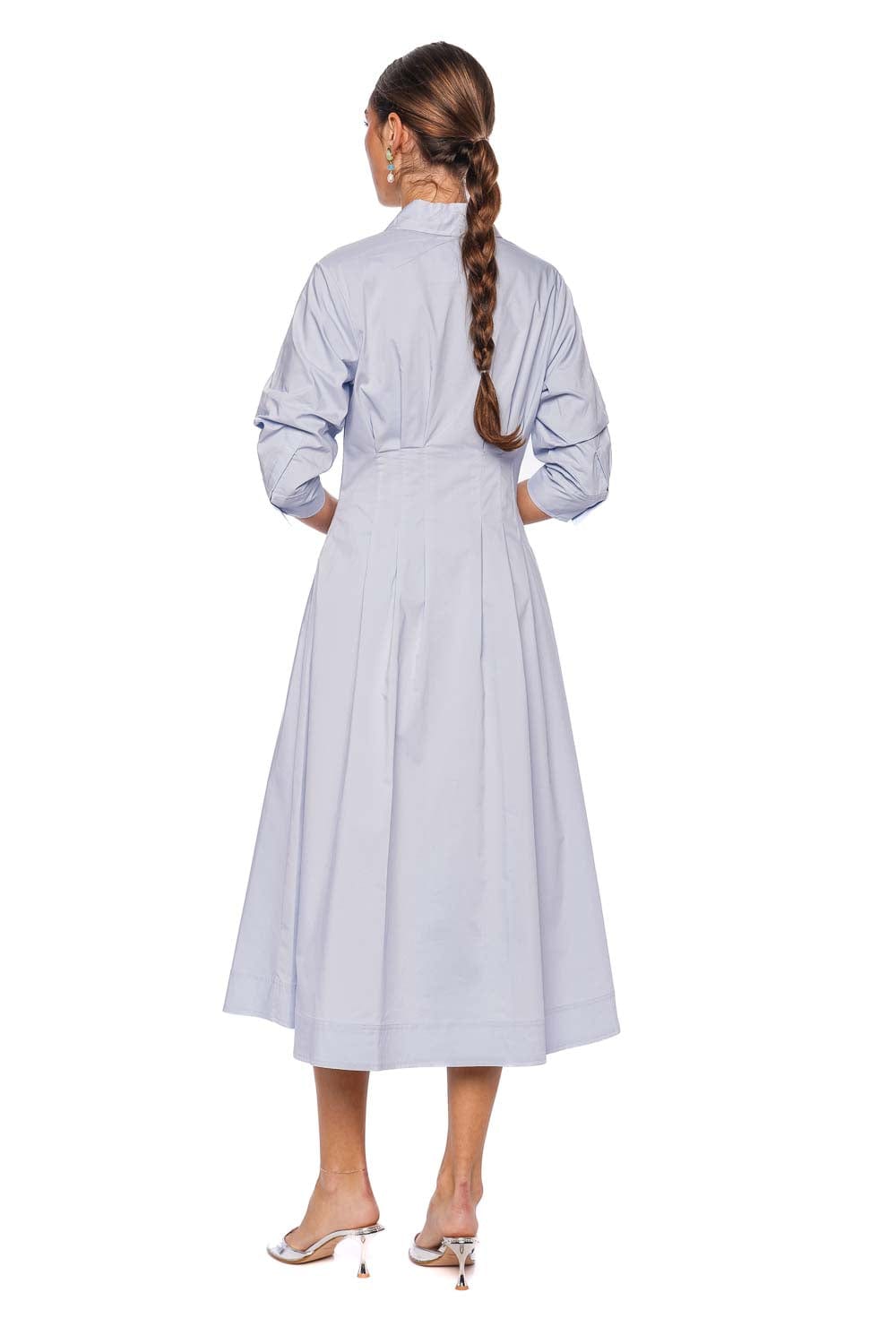 SIMKHAI Jazz Pintuck Midi Shirt Dress