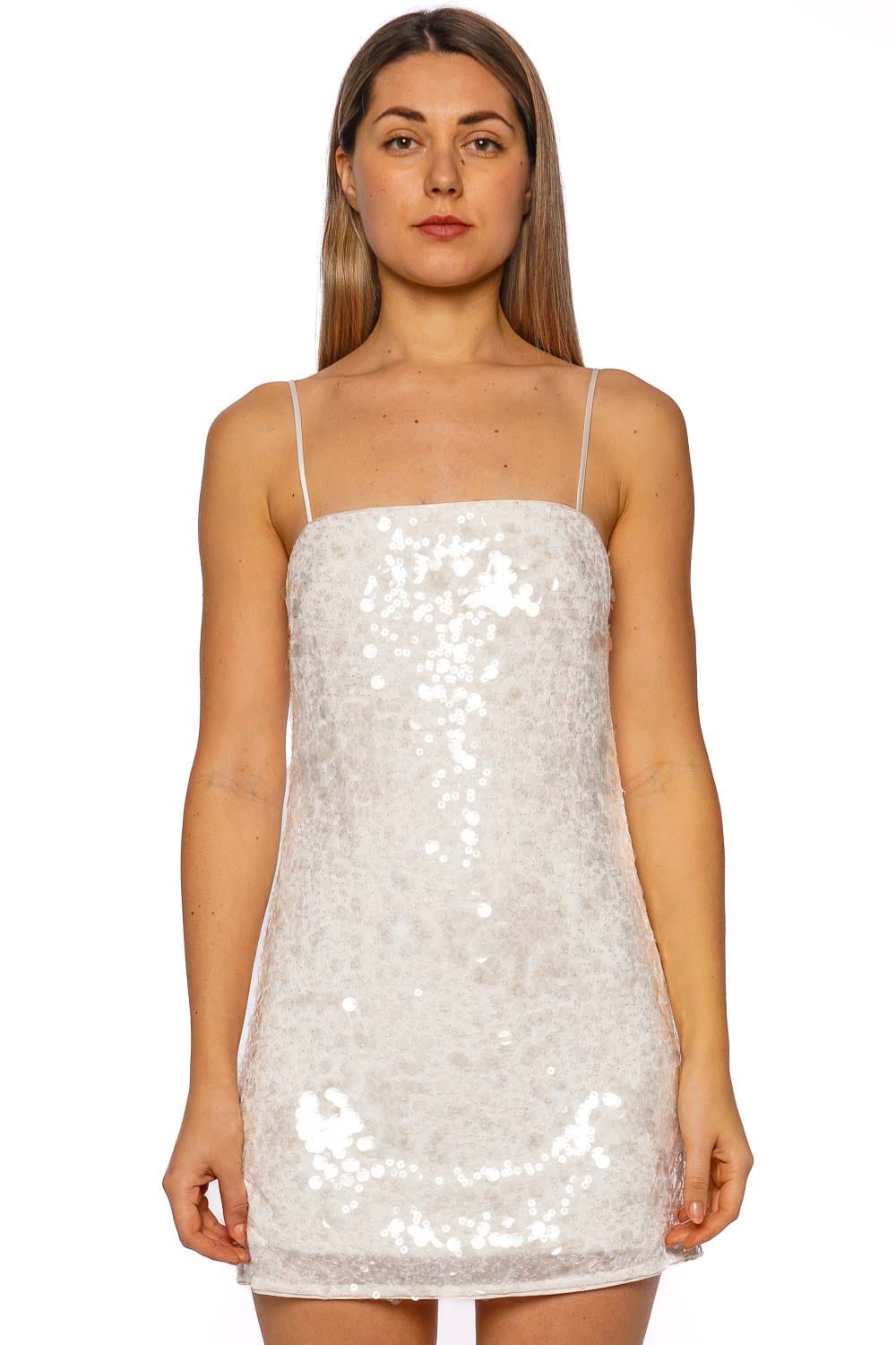 SIMKHAI Lollie Ivory Embellished Mini Dress