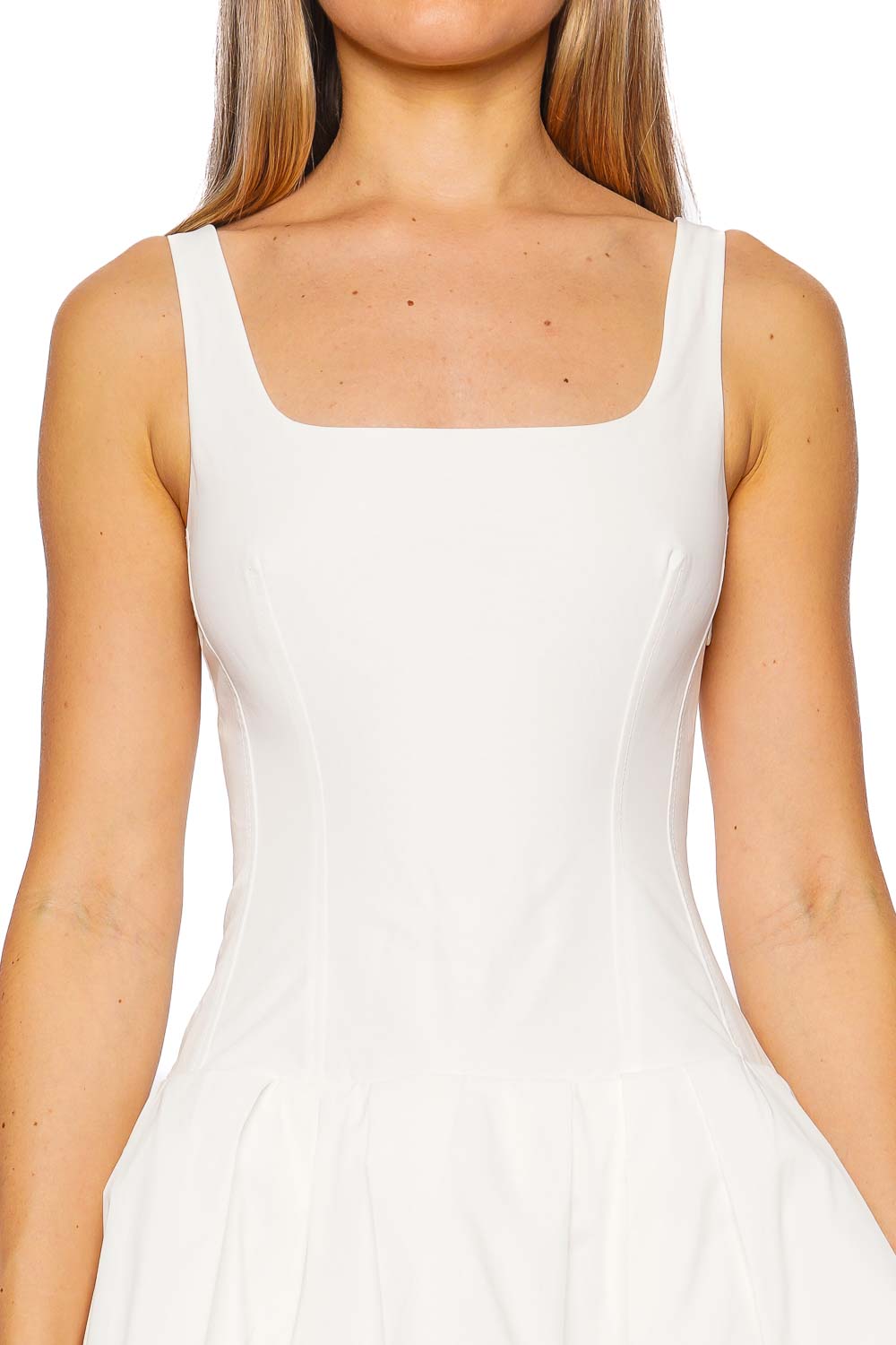 Lucy　0207 Lucy White Sleeveless Cotton Mini Dress
