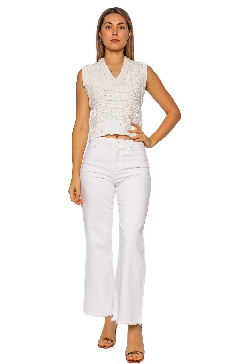 SIMKHAI Holdyn Ivory Sleeveless Knit Top