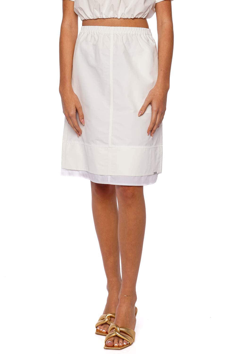 SIMKHAI Aubria White Cotton Midi Skirt