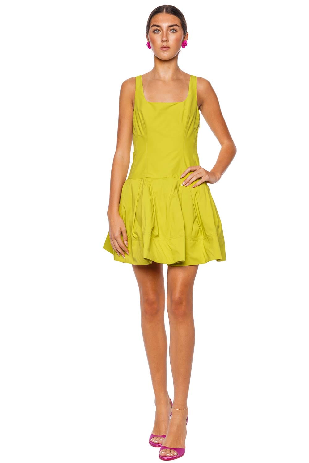 SIMKHAI Lucy Yellow Plum Sleeveless Mini Dress