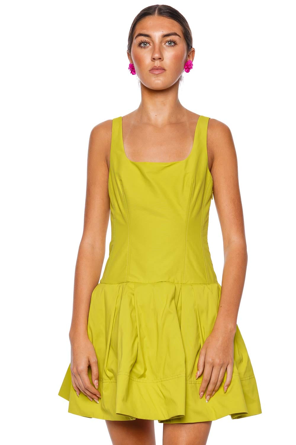 SIMKHAI Lucy Yellow Plum Sleeveless Mini Dress