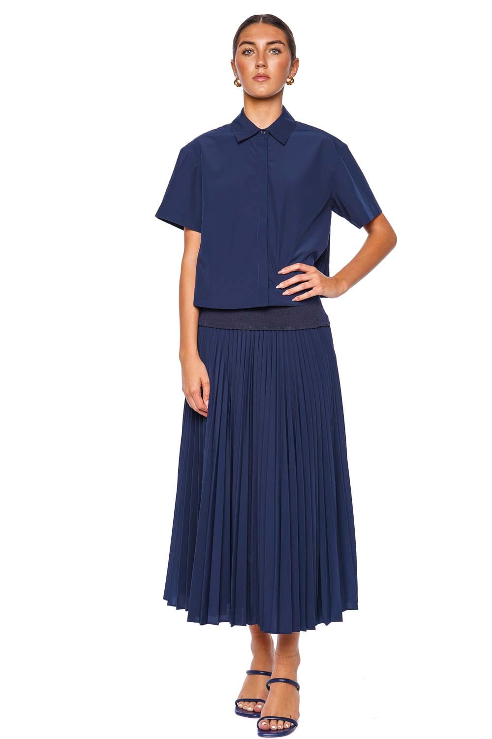 SIMKHAI Stella Midnight Knit Midi Skirt