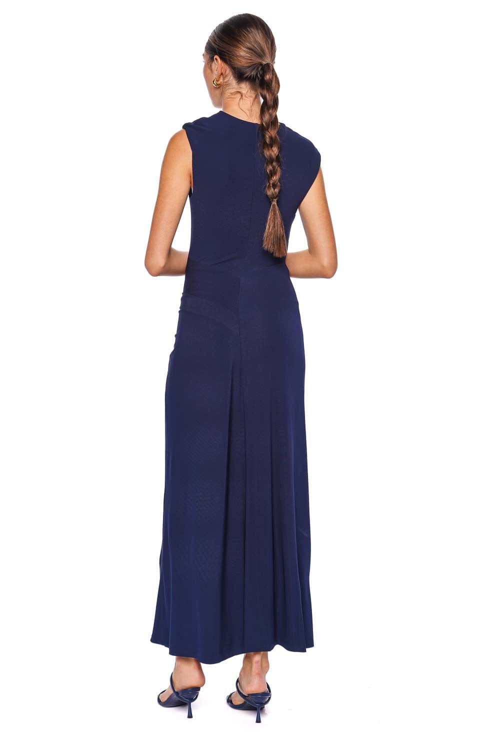 SIMKHAI Acacia Midnight Gathered Midi Dress