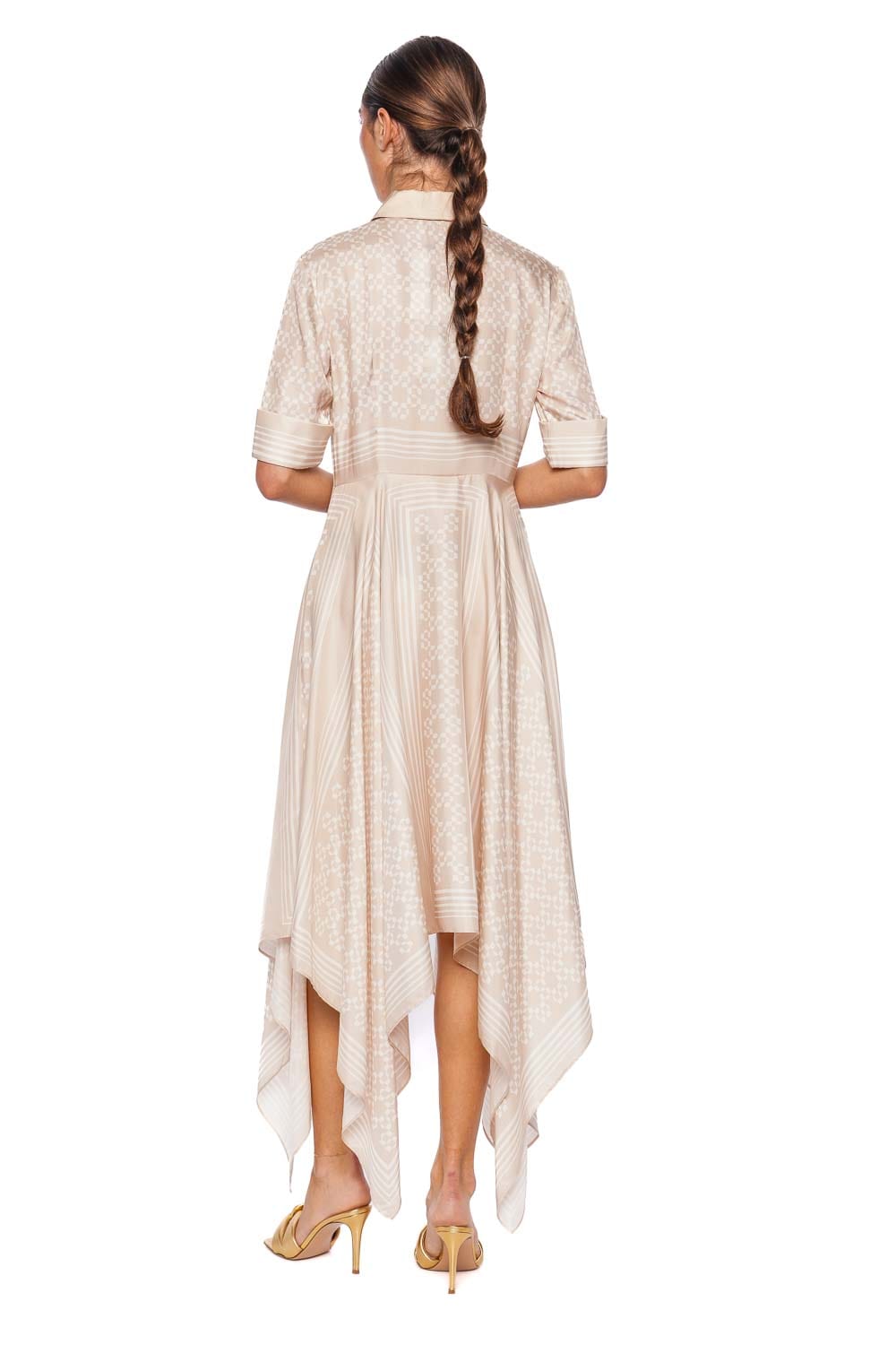 SIMKHAI Abrielle Handkerchief Midi Shirt Dress