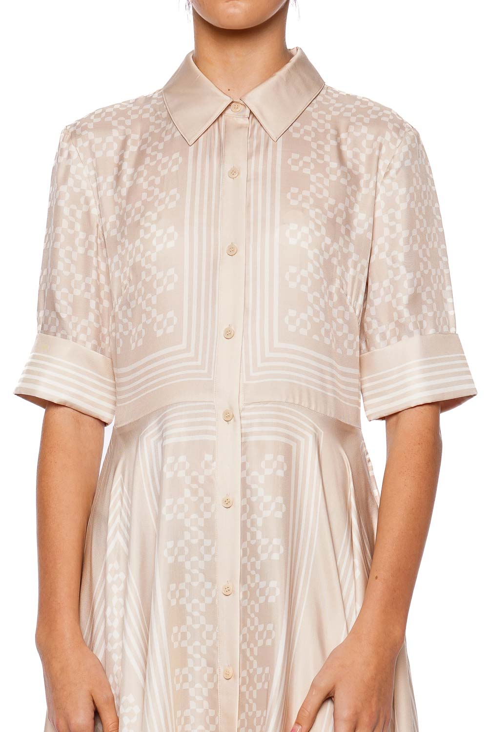 SIMKHAI Abrielle Handkerchief Midi Shirt Dress