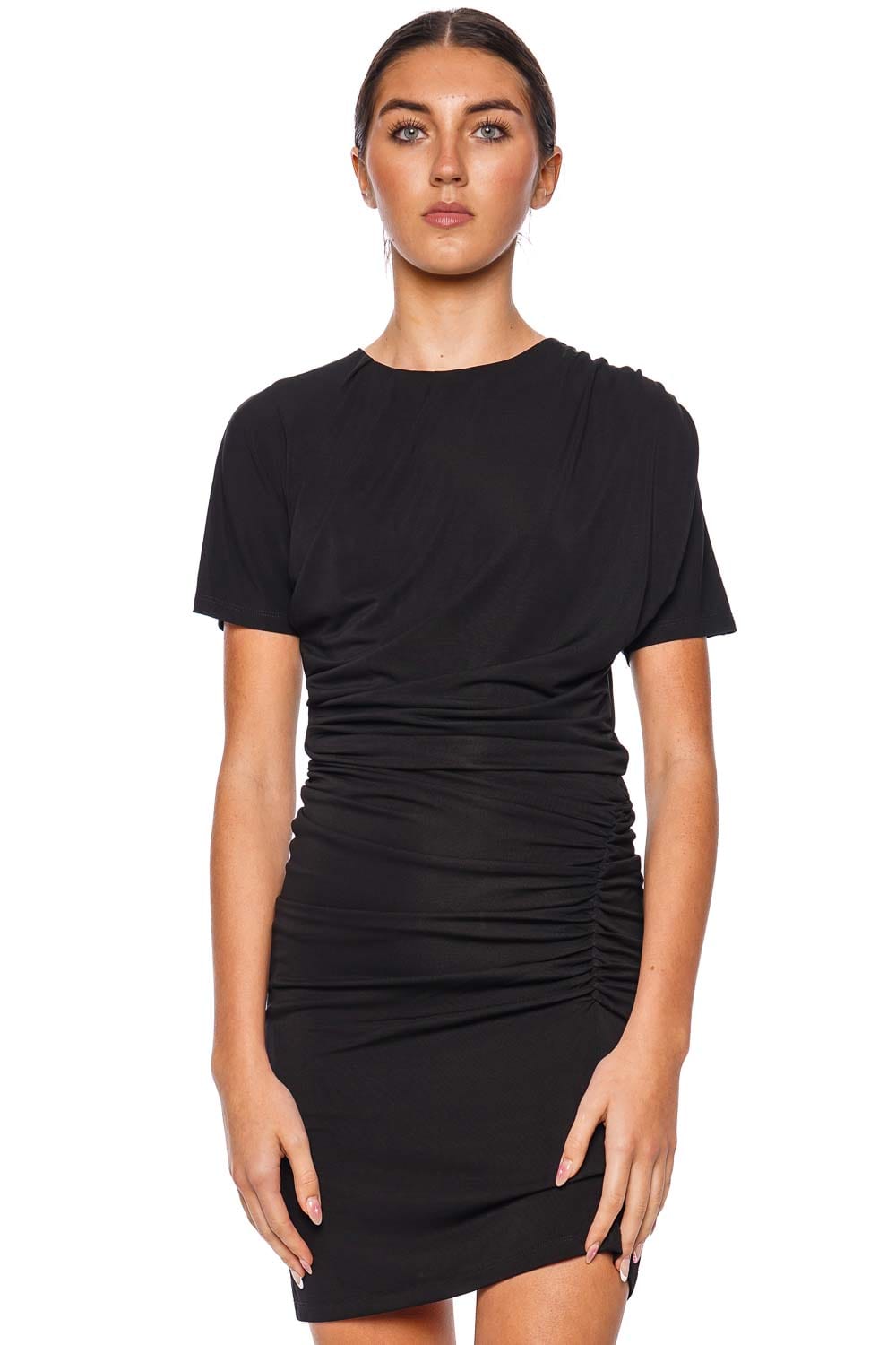 SIMKHAI Kiko Black Short Sleeve Mini Dress