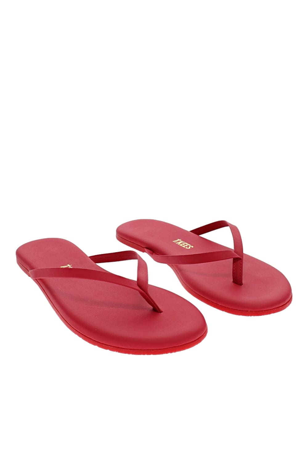 TKEES Solids Red Matte Leather Sandal