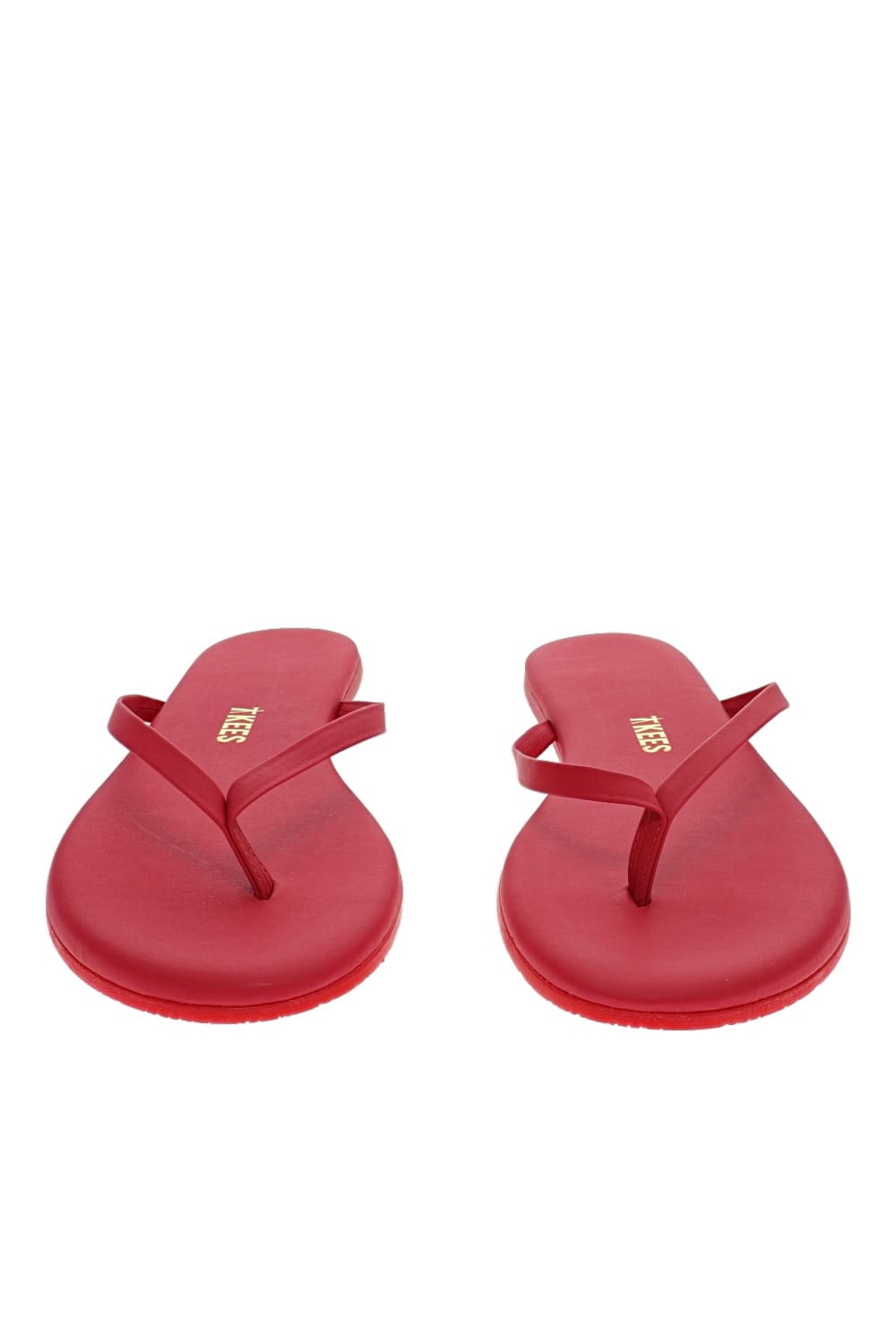 TKEES Solids Red Matte Leather Sandal