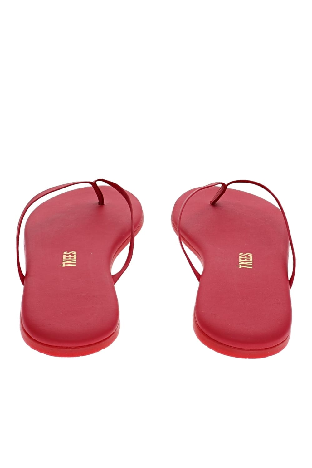 TKEES Solids Red Matte Leather Sandal