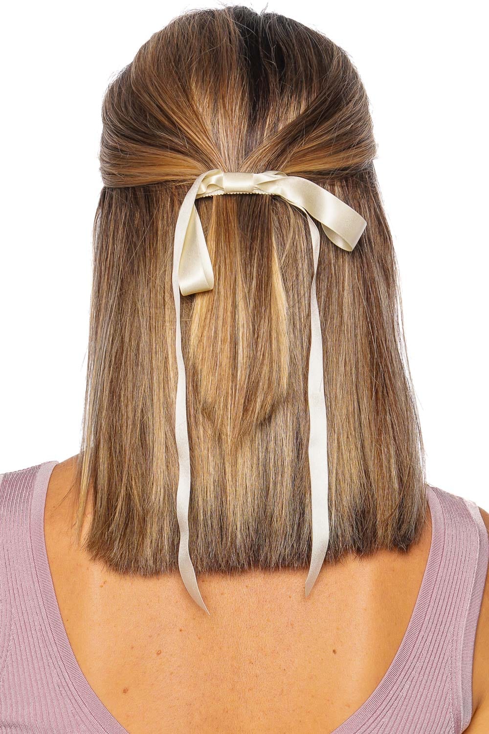 Jennifer Behr Greta Cream Silk Bow Barrette