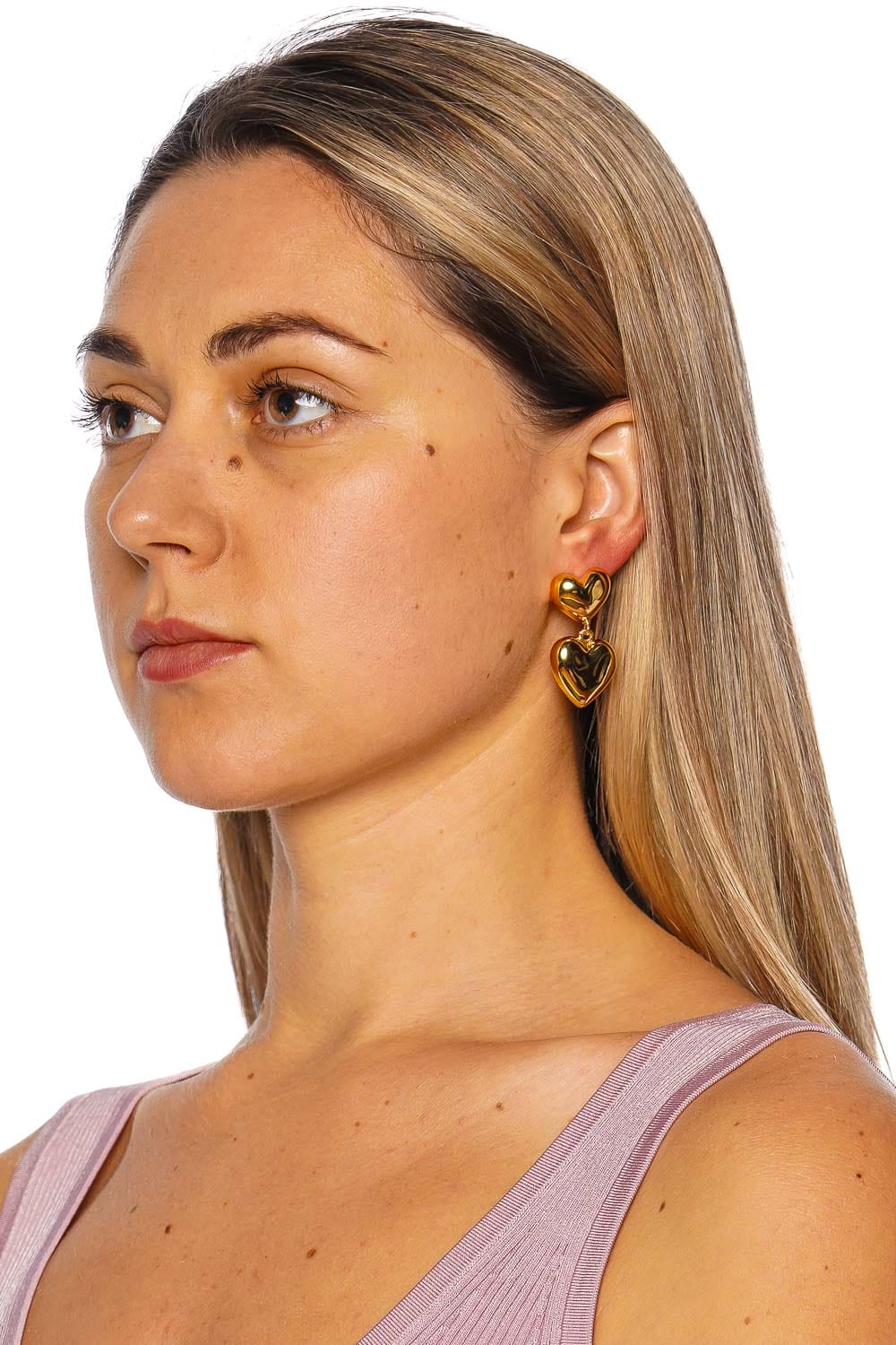 Jennifer Behr Paulette Gold Heart Drop Earrings