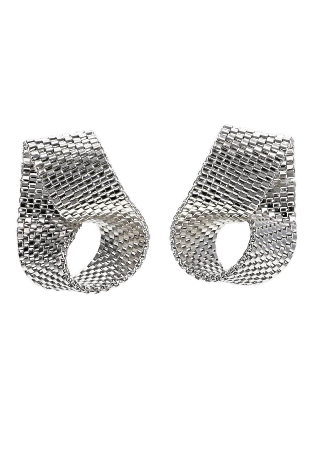 Jennifer Behr Lane Silver Twisted Chain Earrings