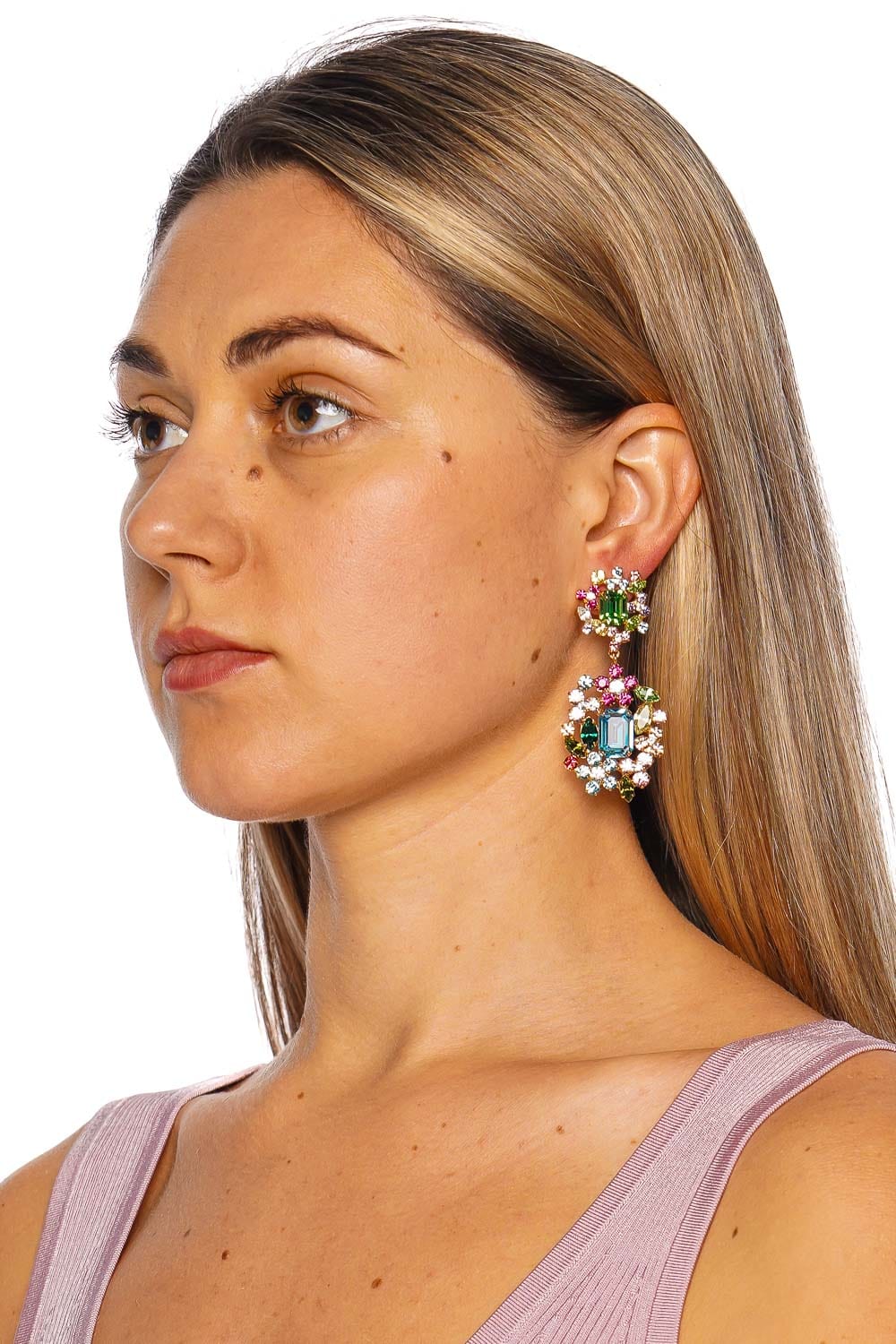 Jennifer Behr Fantine Multi Crystal Drop Earrings