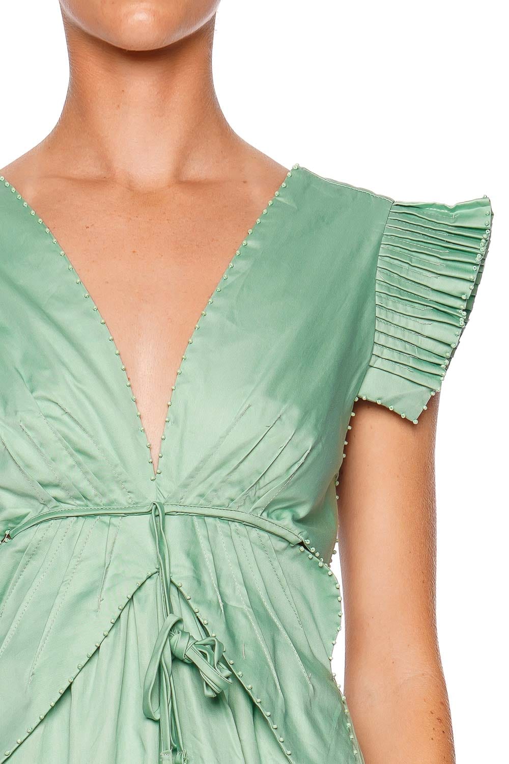 FARM Rio Light Green Butterfly Cut Out Midi Dress